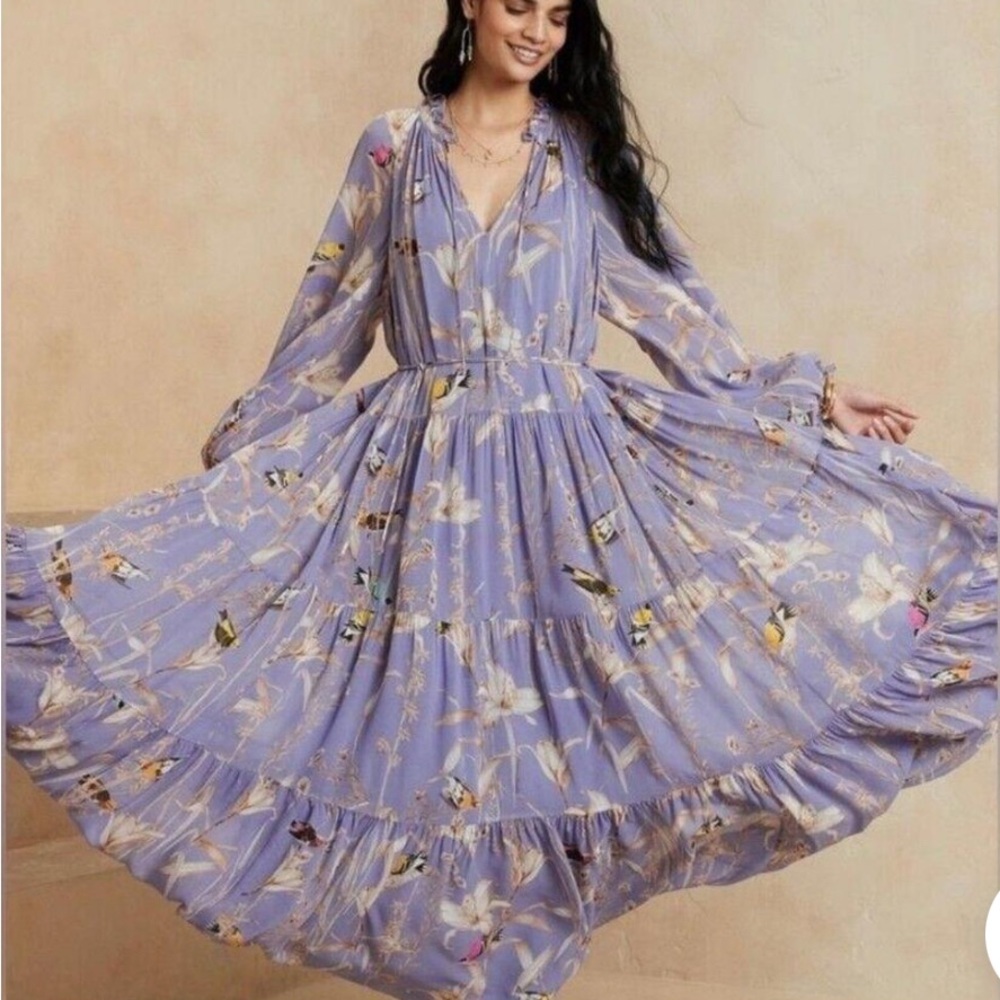Flowy, Boho Banana Republic Purple Floral Dress
